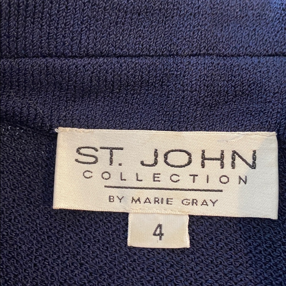 St John Collection Size 4 Navy Gold Trim Santana Knit Blaze... - Picture 5 of 12